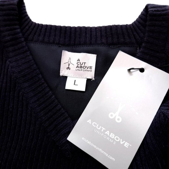 A CUT ABOVE MENS PRO ACRYLIC SECURITY V NECK BLACK SWEATER - Picture 6 of 10